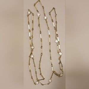 Gold Necklace with Crystal Accents
